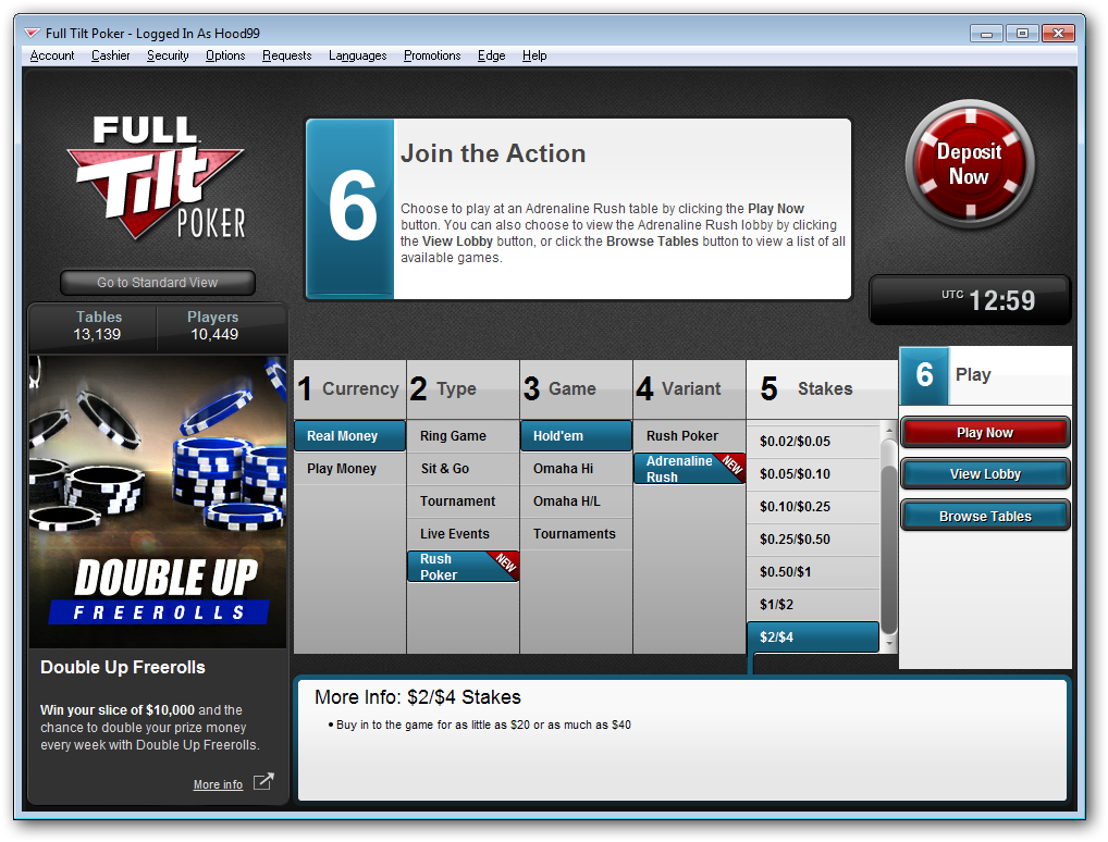 Full Tilt Rush Poker, Software