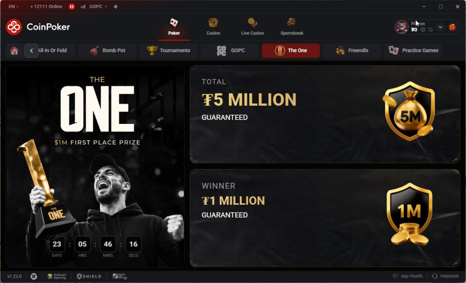 CoinPoker to Host Record $5 Million Guaranteed The One in October