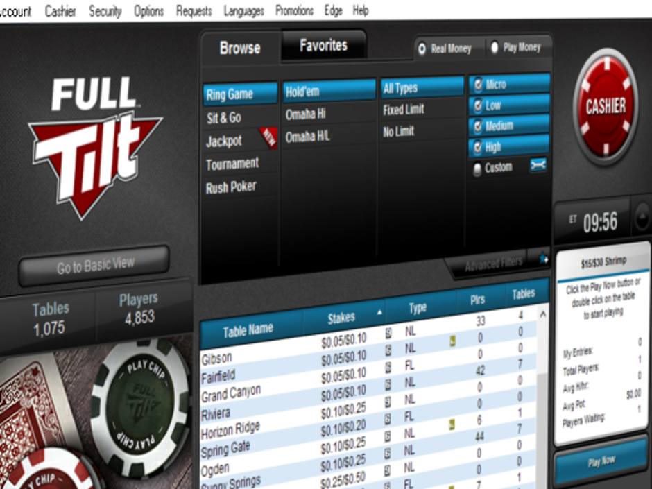 Full Tilt Rush Poker, Software