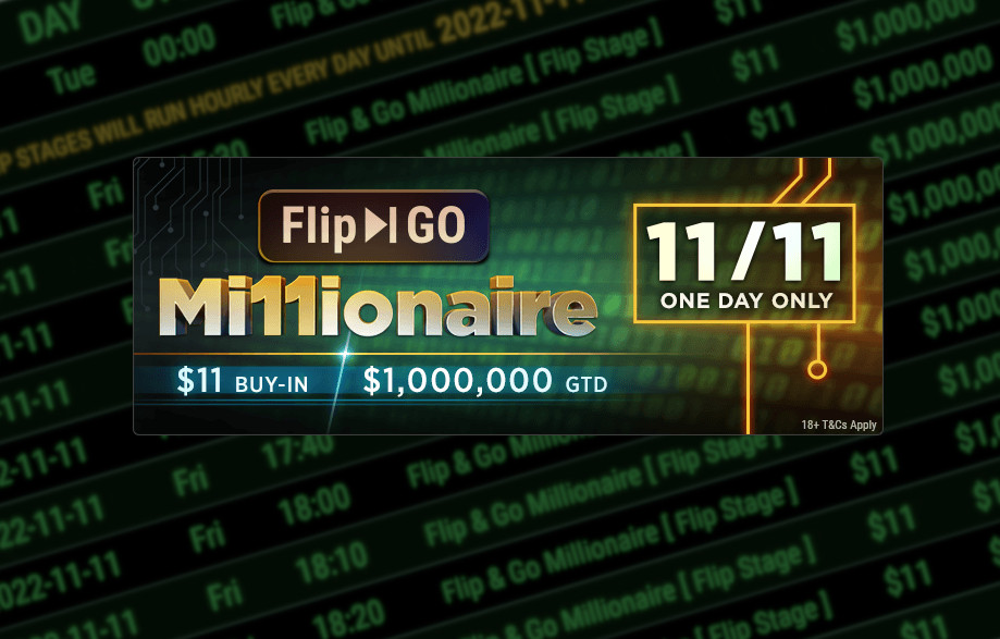 GGPoker Announces 1 Million Flip & Go Tournament Poker Industry PRO