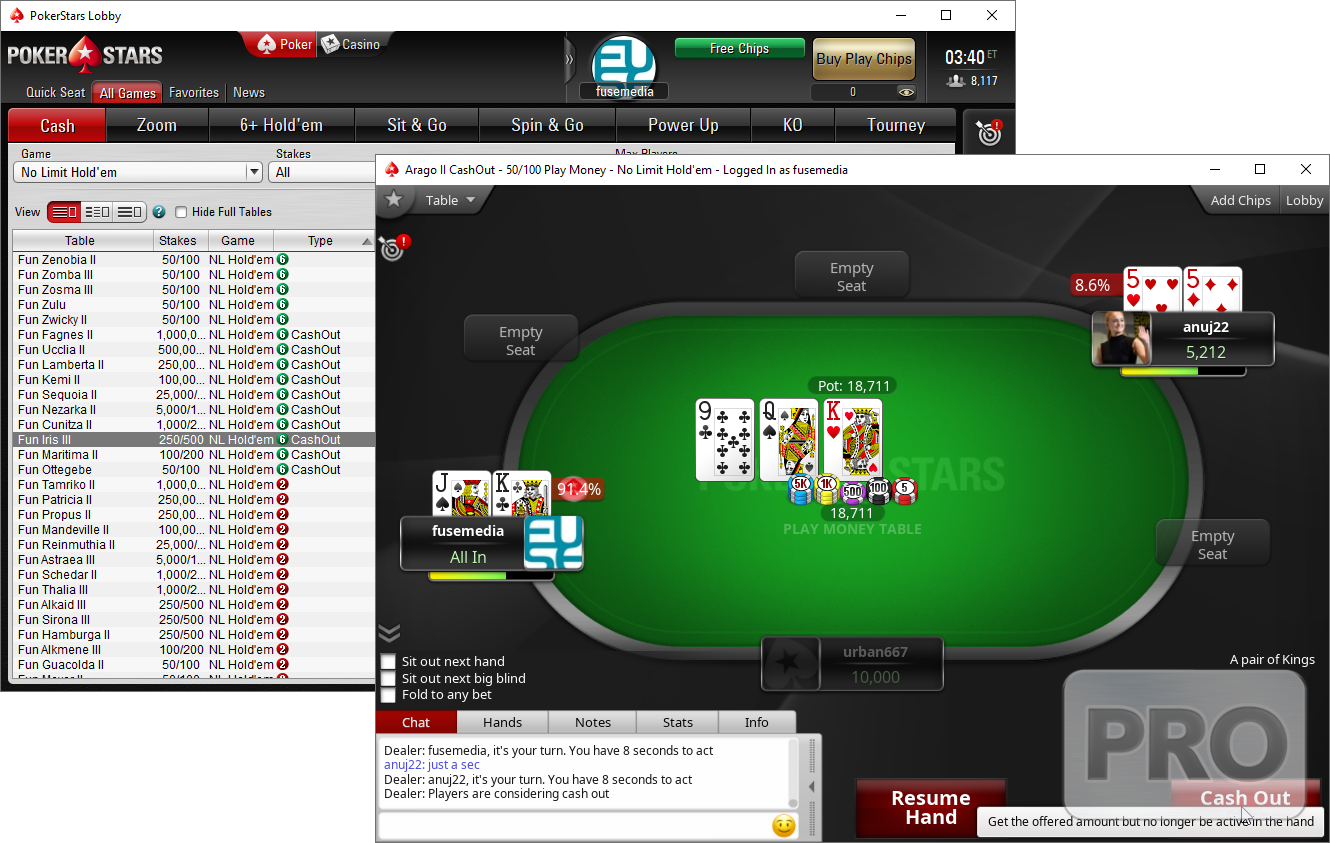 pokerstars no casino tab