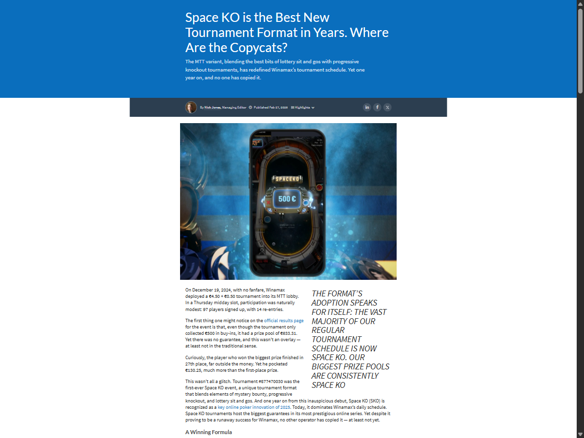 Space KO: Best New Tournament Format